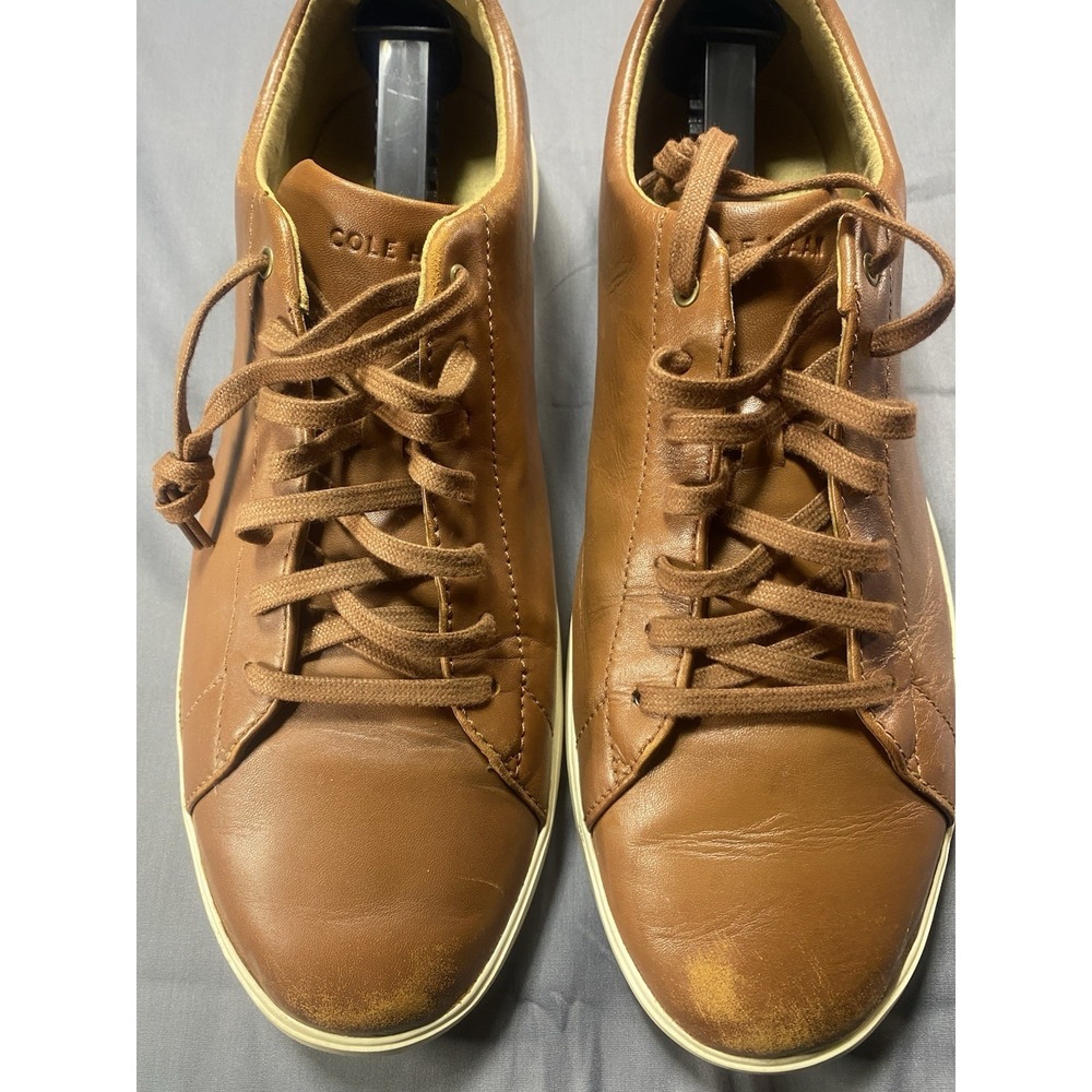 Cole Haan Grand.OS Leather Sneakers Brown Casual Shoes Men's Size 12 M